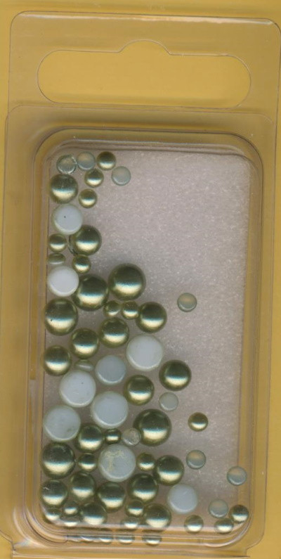 1409029 Glas Halbperlen 3mm 5mm 6mm oliv 65 Stück