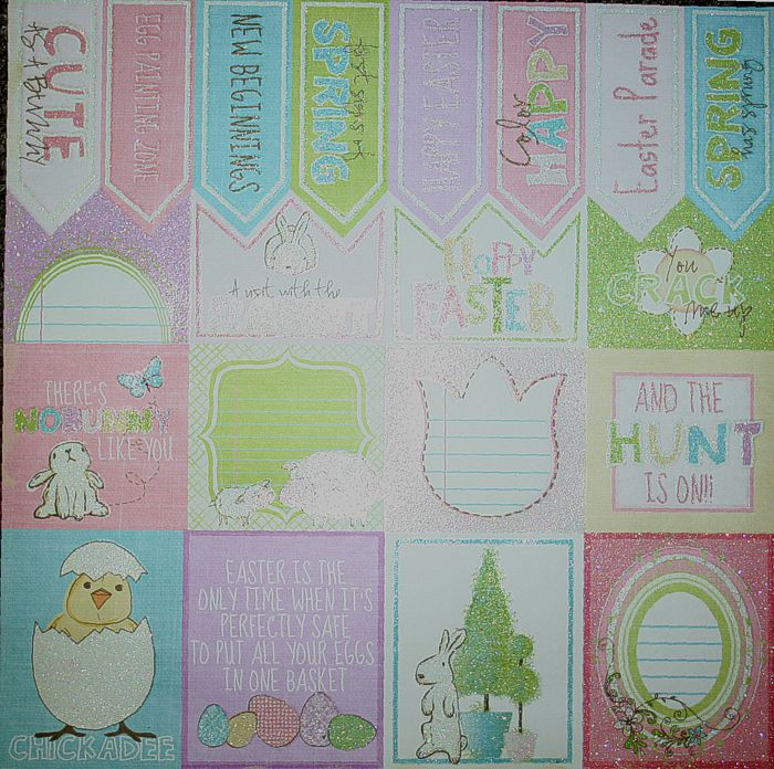 615712 Scrapbook Papier Ostern Glitter 30,5x30,5cm