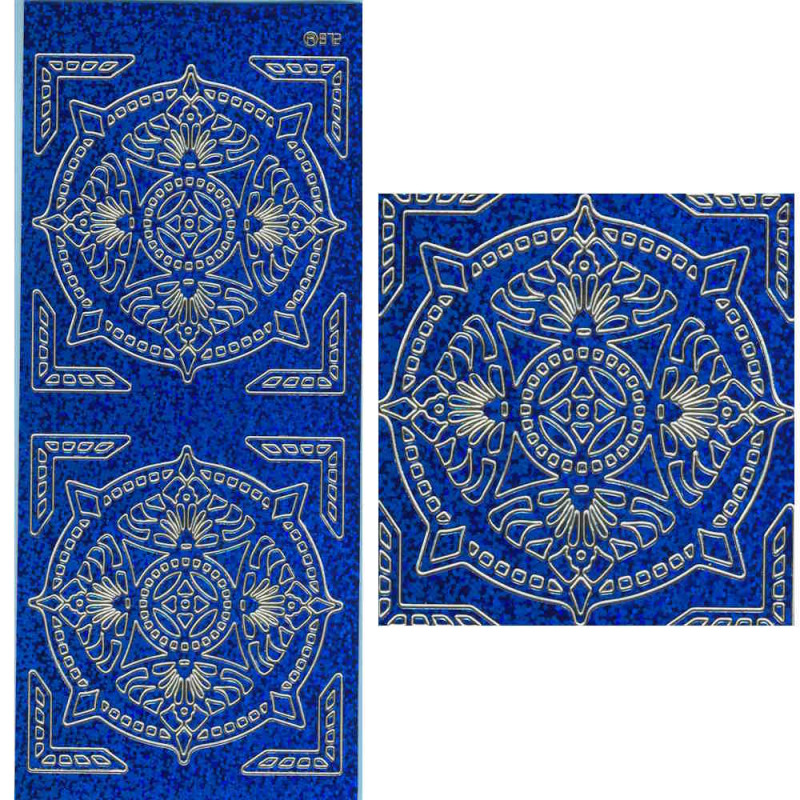 cl872hb Sticker Ornamente blau hologramm