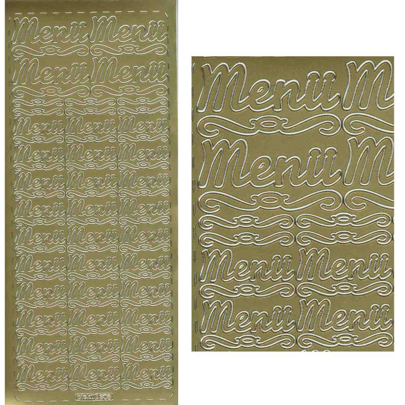 pu308g Sticker Menü 2 gold