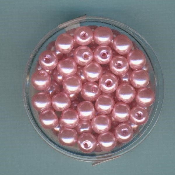 080006294 Wachsperlen 6mm rosa 60 Stück in Dose