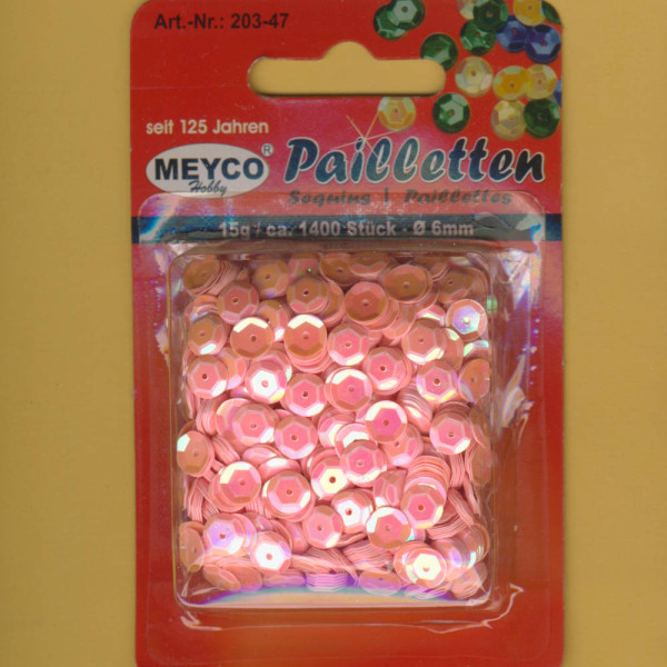 203-47 Pailletten gewölbt 6mm apricot 15g