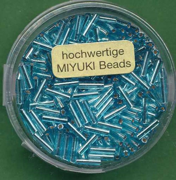 9661194 Miyuki-Stifte 6mm Silbereinzug aqua