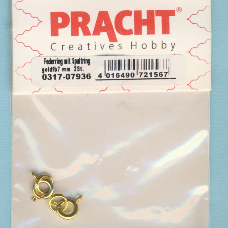0317-07936 Federring mit Spaltring 7mm goldfarben 2 Stück