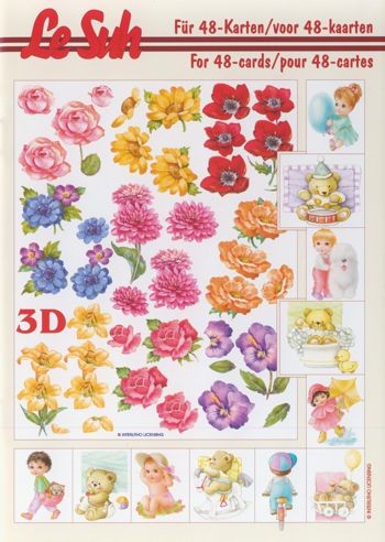 3D Motivbuch Kinder- und Blumenmotive A5