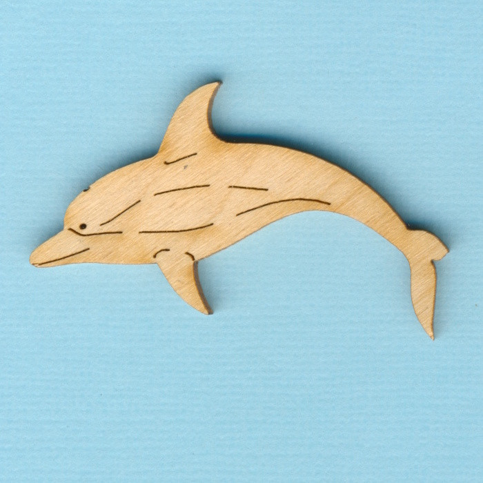 dfh4405 Holz Deko Delfin springend 5cm