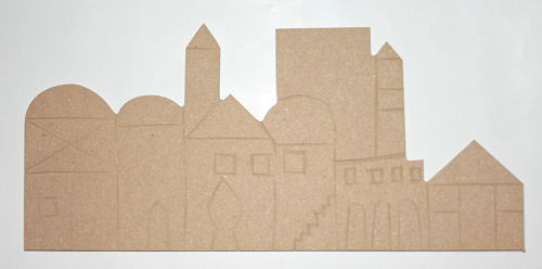 085160009 Holz Dekor Wüstenstadt 14x30cm