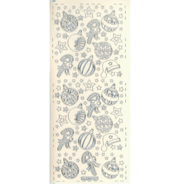 pu465st Sticker Weihnachtsschmuck 5 silber transparent