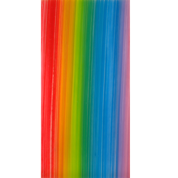7007481 Kerzen Wachsplatte regenbogen längs gestreift 200x100mm