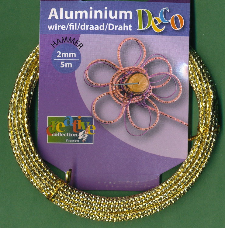 24266003 Aludraht 2mm Hammer gold 5m