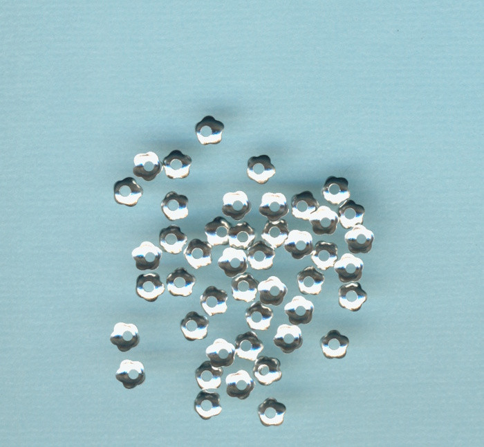 tb857891 Perlkappen 4mm silber 50 Stück