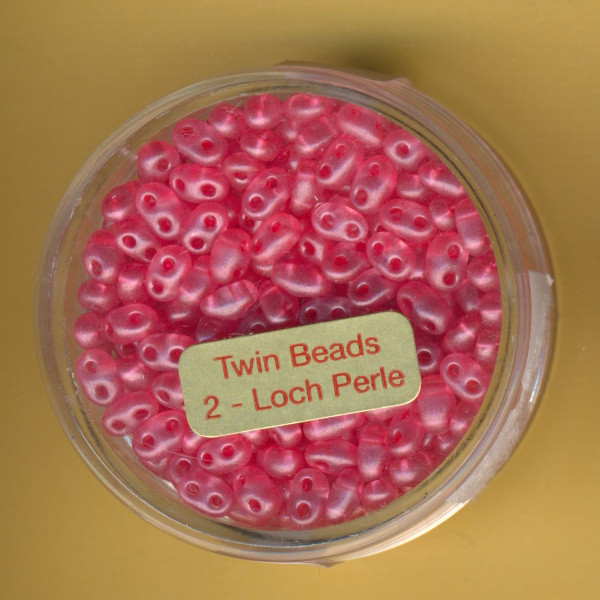 9671-05454 Glasperlen Twin Beads 2,5x5mm rose pearl 12g
