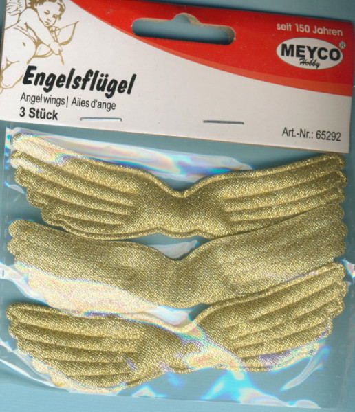 65292 Engelsflügel 10,3x2cm gold 3 Stück