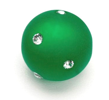 6091446 Polarisperle 14mm mit Swarovski-Strass tannengrün