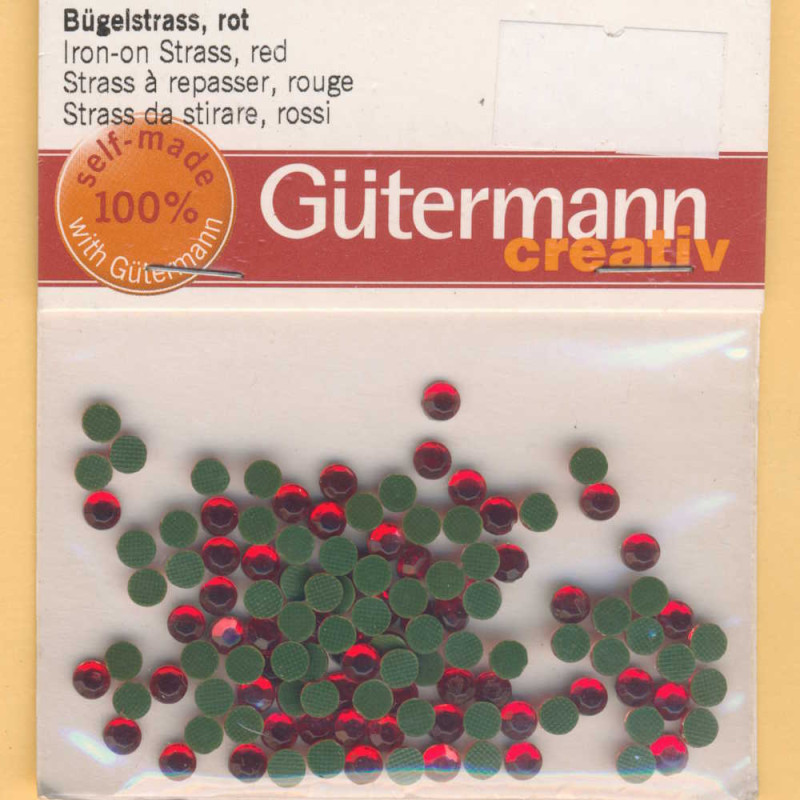 6164215 Bügelstrass 4mm rot 100 Stück