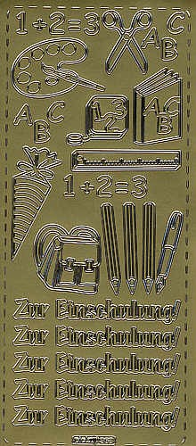 pu368g Sticker Einschulung 2 gold