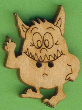 buh7603 Holzknopf Monster 3cm