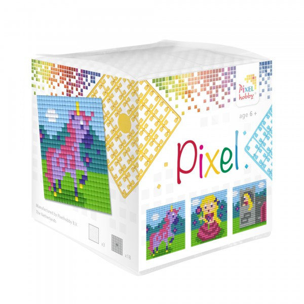 29003 Pixelhobby Set kleine Basisplatte Prinzessin Einhorn