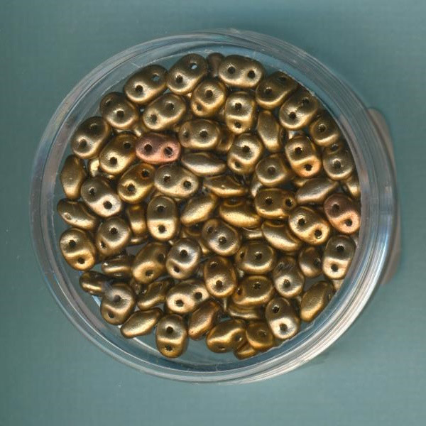 30701610 Super Duo Beads 2,5x5mm gold iris metallic matt 8g