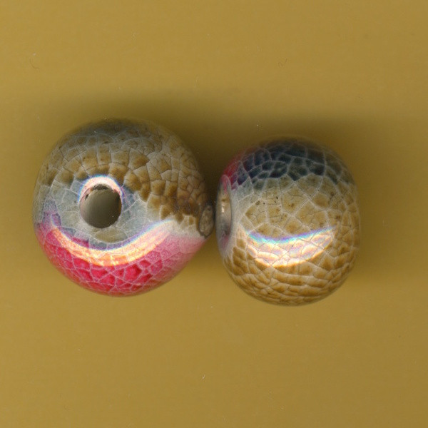 22711296 Keramikperle 20x15mm marmoriert bunt
