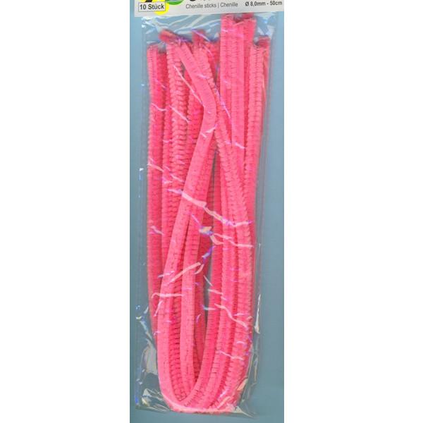 22007 Chenilledraht 8mm rosa 10 Stück