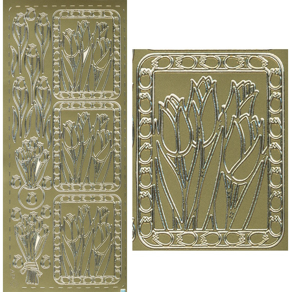pu047g Sticker Tulpen gold