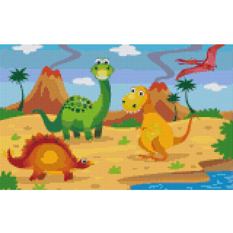 808070 Pixelhobby Klassik Set Vier Dinosaurier