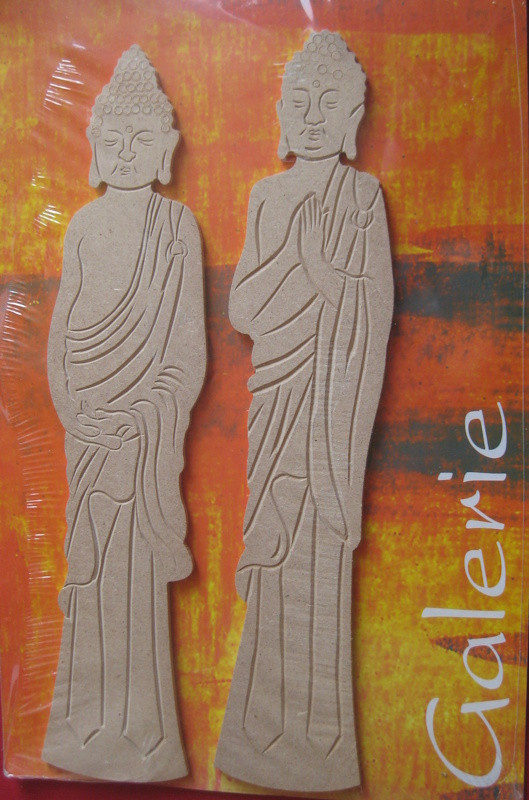 069100000 Holz Dekor Buddha stehend 2-teilig