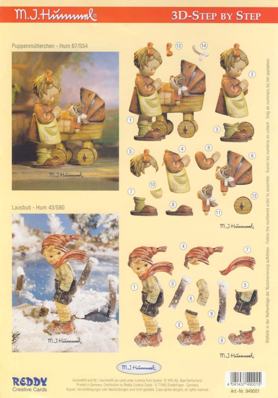 949001 3D Motivbogen A4 Hummel Puppenmütterchen