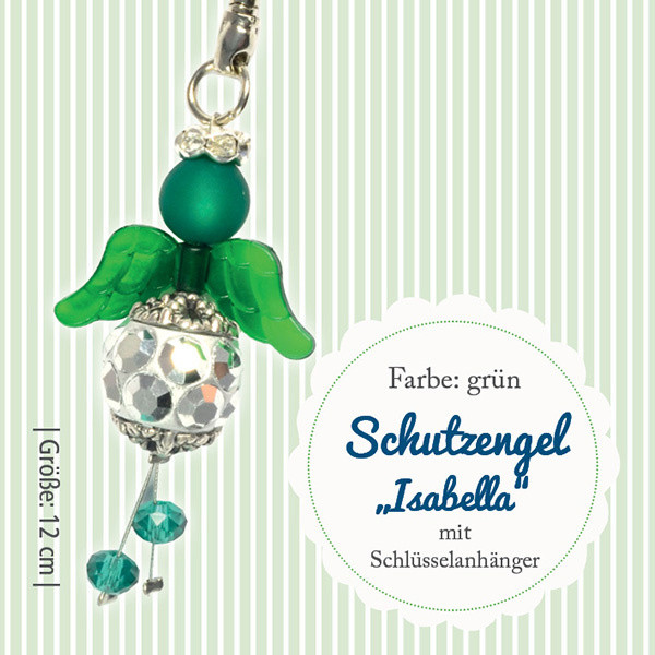 016901197 Schlüsselanhänger Bastelset Engel Isabella dunkelgrün platin