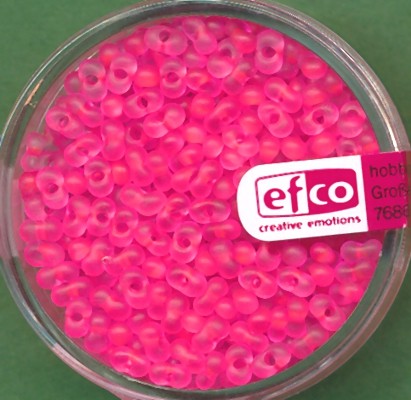 1060635 Mini Farfalle Perlen 2x4mm NEON transparent pink matt 17g