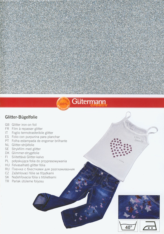 7902575 Glitter Bügelfolie silber A4