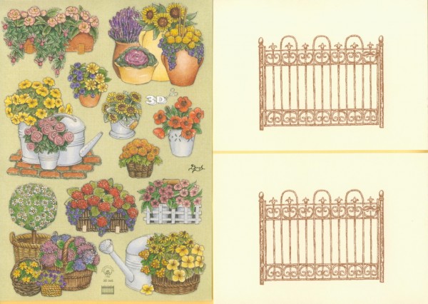 54220345 Motivbögen Blumen im Garten für 3D Karten