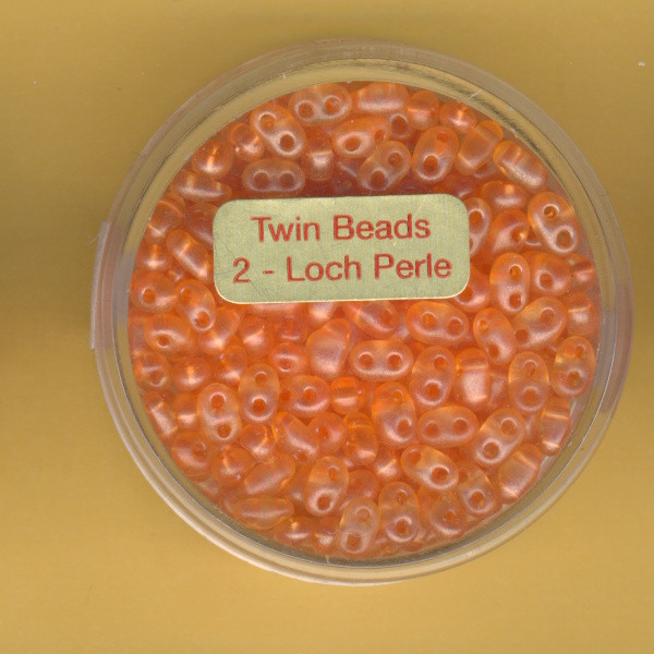 9671-05074 Glasperlen Twin Beads 2,5x5mm orange pearl 12g