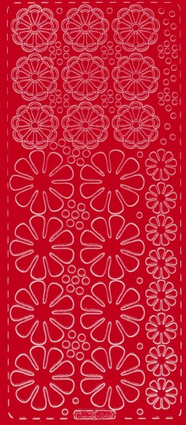 pu349ro Sticker Blumen 5 rot