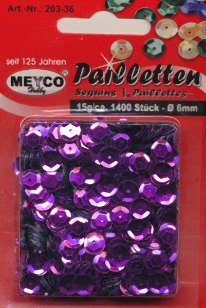 20336 Pailletten gewölbt 6mm violett 15g