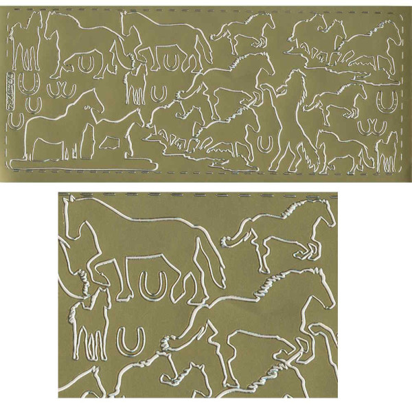 pu234g Sticker Pferde 3 gold