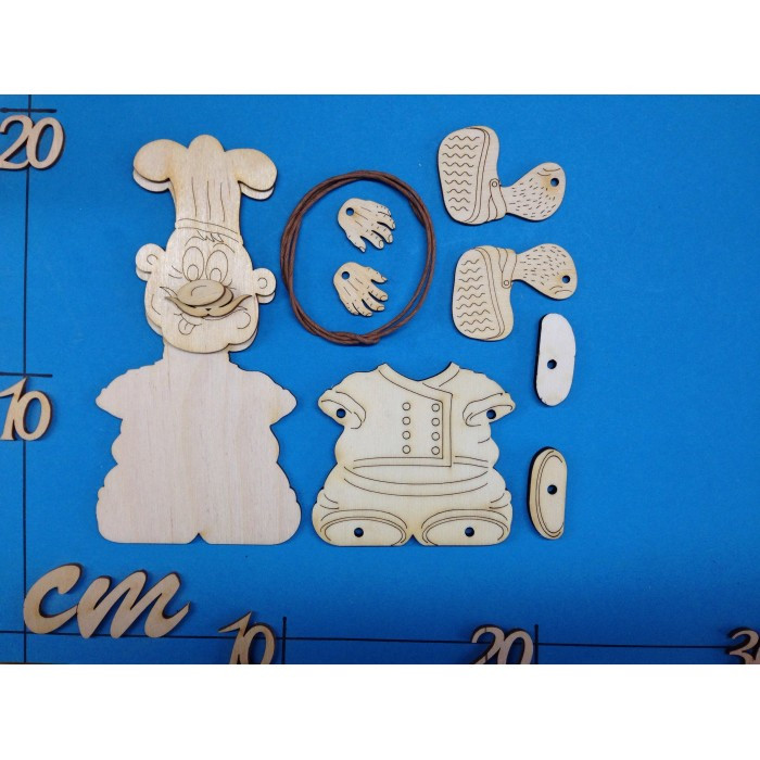 tkh5720sb Bastelset Holz Deko Schlenker Figur Koch Giovanni 20cm