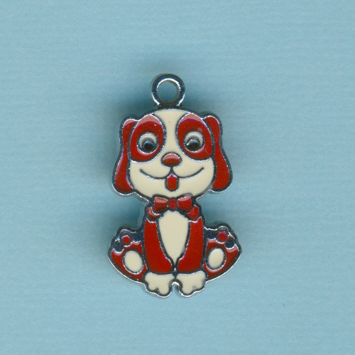 72021529 Metall Anhänger Hund 23mm rot