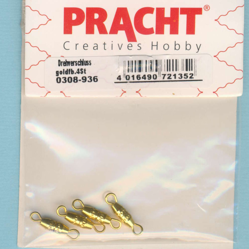 0308-936 Drehverschluss 15mm goldfarben 4 Stück