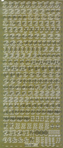 Sticker Buchstaben 8mm gold