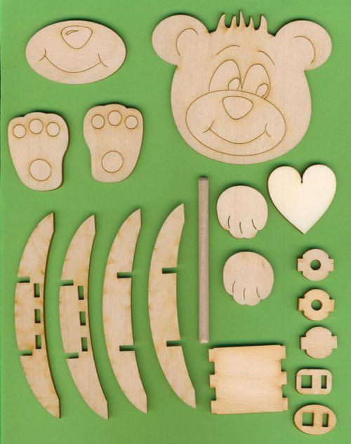 Holz-Deko Bärchen mit Pfoten 9cm