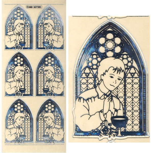 kv357303s Sticker Konfirmation Junge silber transparent