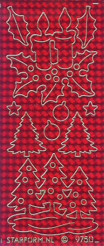 Hologramm-Sticker Weihnacht rot