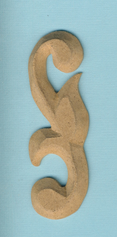 077820054 Holz Dekor Ornament geschwungen rechts 8,2x2,8cm