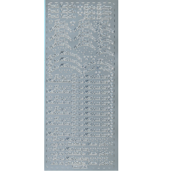 pu314s Sticker Frohe Weihnachten 8 silber