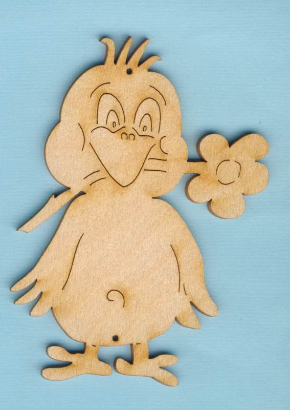 kkh8510 Holz Deko Gieger mit Blume 10cm