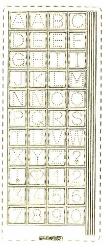 pu357g Sticker Buchstaben und Zahlen 14mm gold transparent