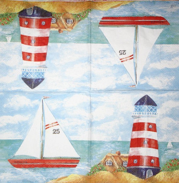 Serviette Lighthouse blue