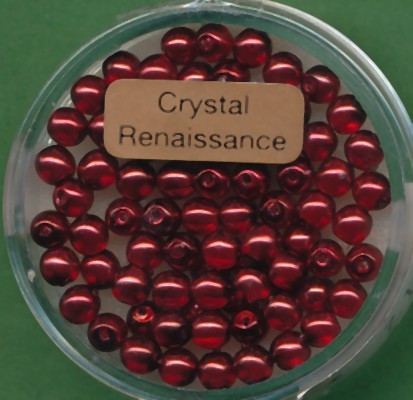 078004244 Crystal Renaissance Perlen 4mm rot 75 Stück